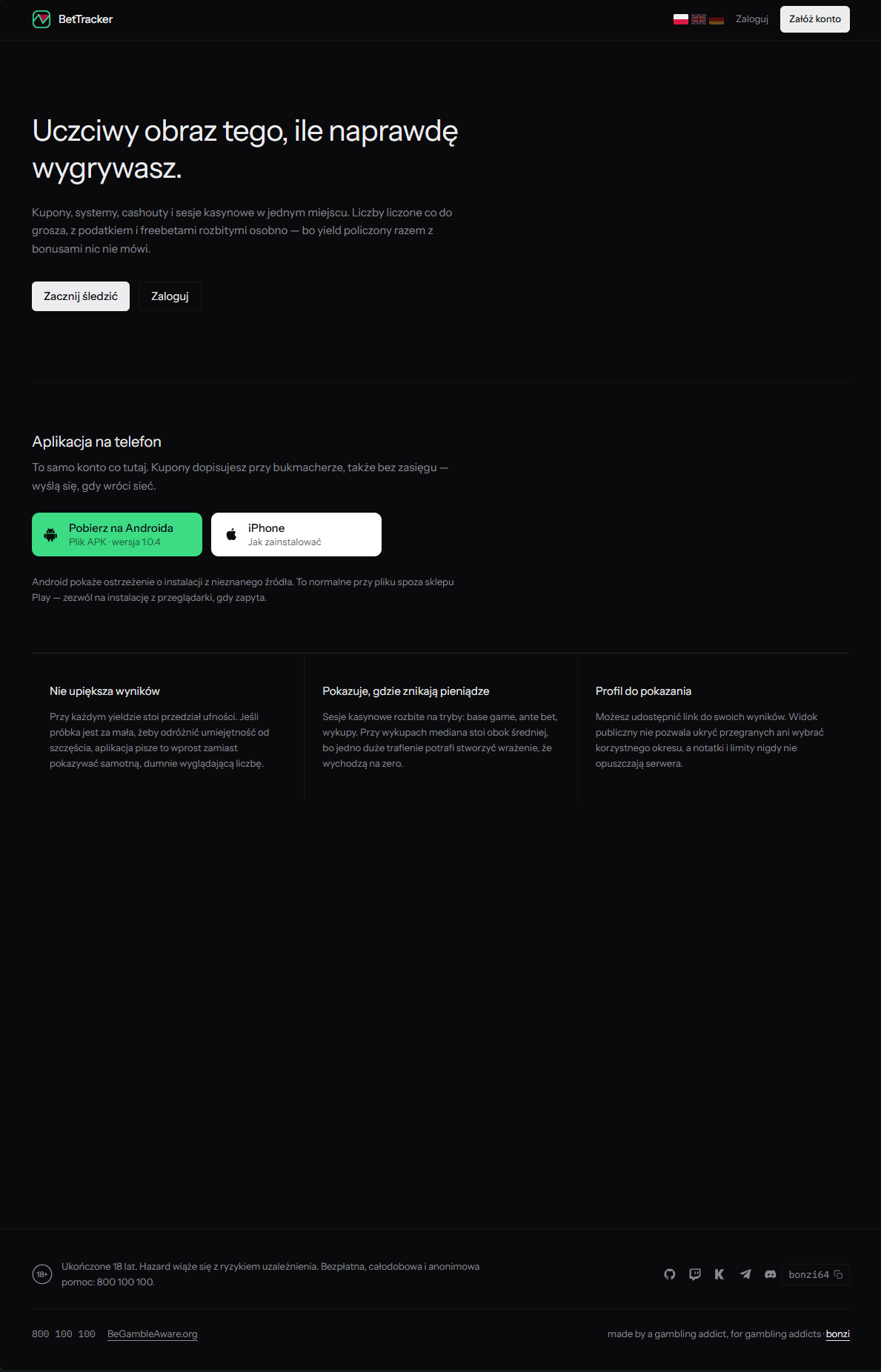 Podgląd projektu: BetTracker